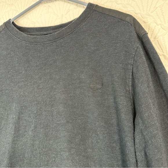Timberland Mens Slim Fit Long Sleeve Navy Blue & Black Logo Shirt Size XXL - Picture 2 of 5
